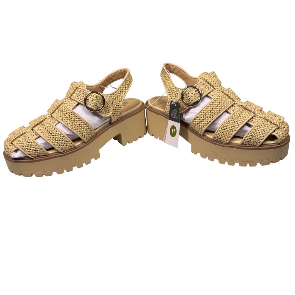 Wild Fable Tan Woven Fisherman Platform Sandals Lug Sole Womens Size 11 NEW - Picture 3 of 6